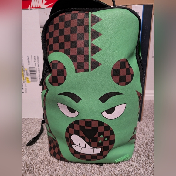 Sprayground Green and Brown Graphic Backpack